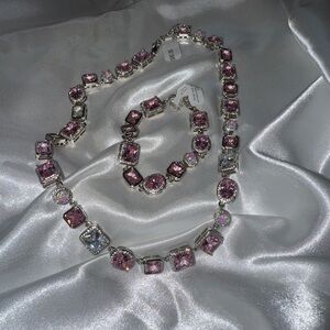 Harper Ray || Elegant Pink and Silver Jewelry Set